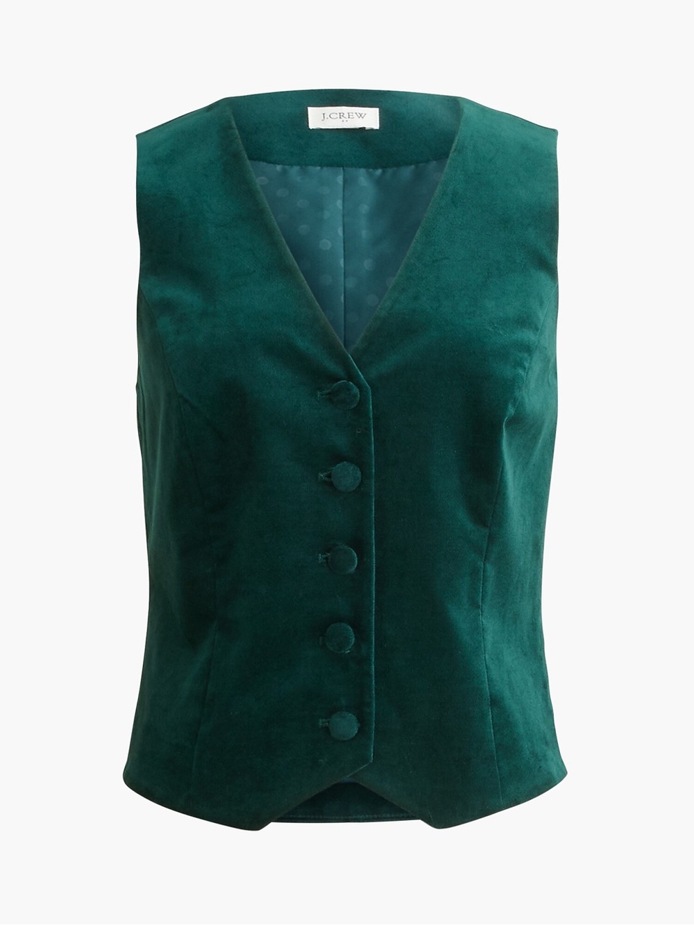 J.Crew Velvet Button-Front Vest Old Forest Green CE348 - Women’s Size 18